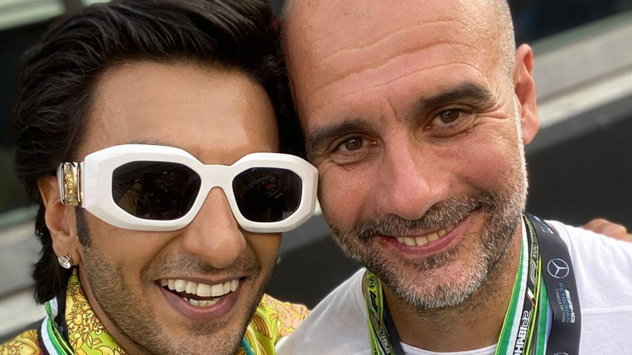 Ranveer met with the world’s number one football manager Pep Guardiola of Manchester City. 